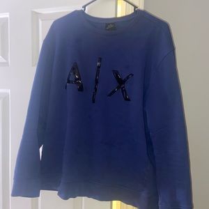 Armani Exchange AX A|X Sweater Pullover Sweatshirt L Large Blue Black